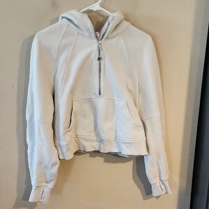 lululemon athletica Scuba Crop Half-Zip Hoodie in Light Cream